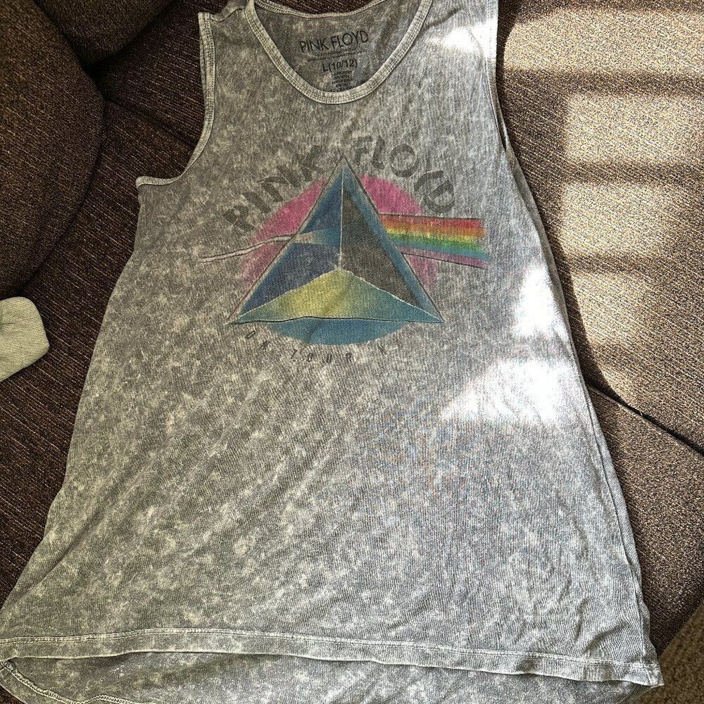Officially Licensed Grey Acid Wash Youth Pink Floyd Tank Size Large GUC